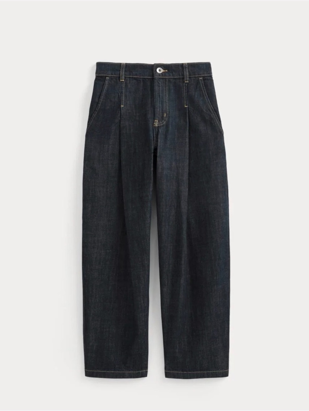 Everlane Pleated Trouser Jeans in Dark Indigo